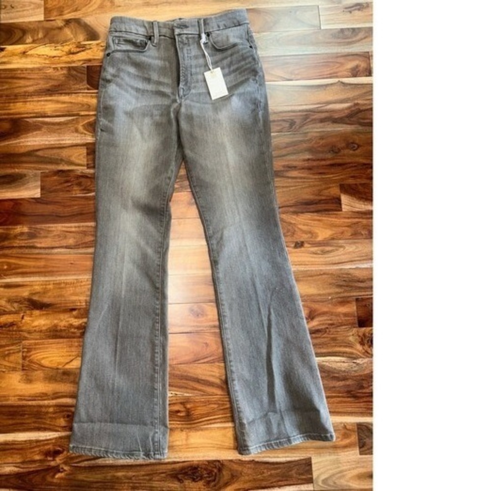 Good American Good Classic Slim Bootcut Jeans Grey High Rise Size 10/30 New